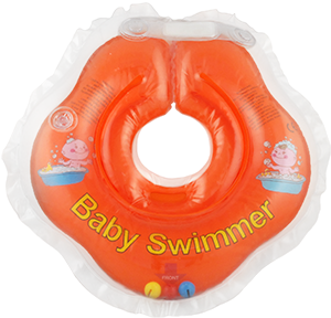 Круг на шею для плавания Baby Swimmer 0-24 мес, с погремушкой, оранжевый Арт BS02O-B - "Mama's Mart"  Интернет-магазин детских товаров