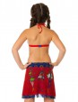 Пляжный комплект для девочки (бюст, плавки, юбка) GBn021106 Hindi - 1, Цвет Синий сапфир/красная паприка - "Mama's Mart"  Интернет-магазин детских товаров