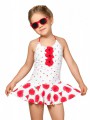 Купальник для девочки слитный GS 021402 Austro, цвет Алые маки на белом - "Mama's Mart"  Интернет-магазин детских товаров