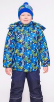 Комплект мембранный зимний для мальчика UKI KIDS (Юки кидс), модель Комета, цвет Синий-салатовый - "Mama's Mart"  Интернет-магазин детских товаров