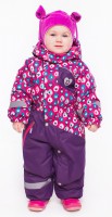 Комбинезон мембранный зимний для девочки UKI KIDS (Юки кидс), модель Сердца, цвет Розовый - "Mama's Mart"  Интернет-магазин детских товаров