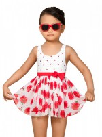 Купальник платье для девочки GSQ 021401 Solleone, цвет Алые маки на белом - "Mama's Mart"  Интернет-магазин детских товаров