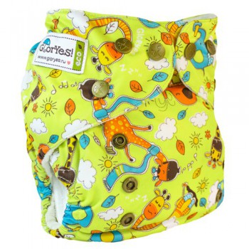 Многоразовый подгузник Gloryes бамбуковый, цвет Жирафы - "Mama's Mart"  Интернет-магазин детских товаров